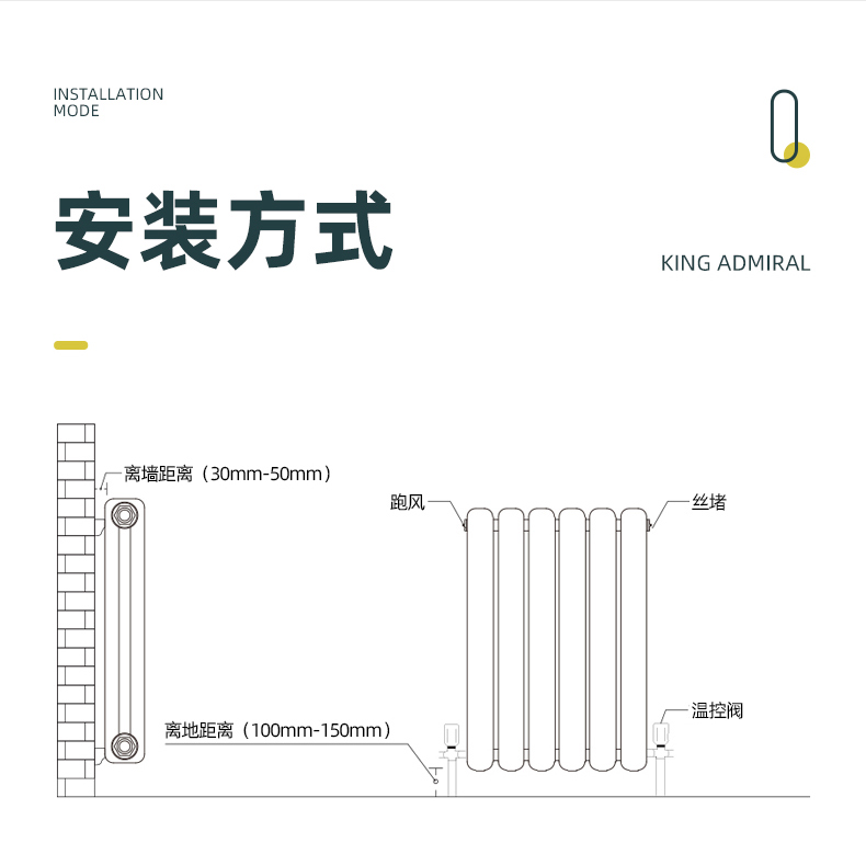 铜铝复合散热器的安装